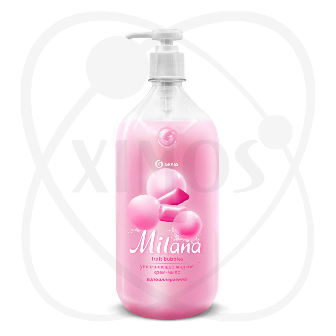 Крем-мыло жидкое увлажняющее Milana fruit bubbles (флакон 1000 мл)